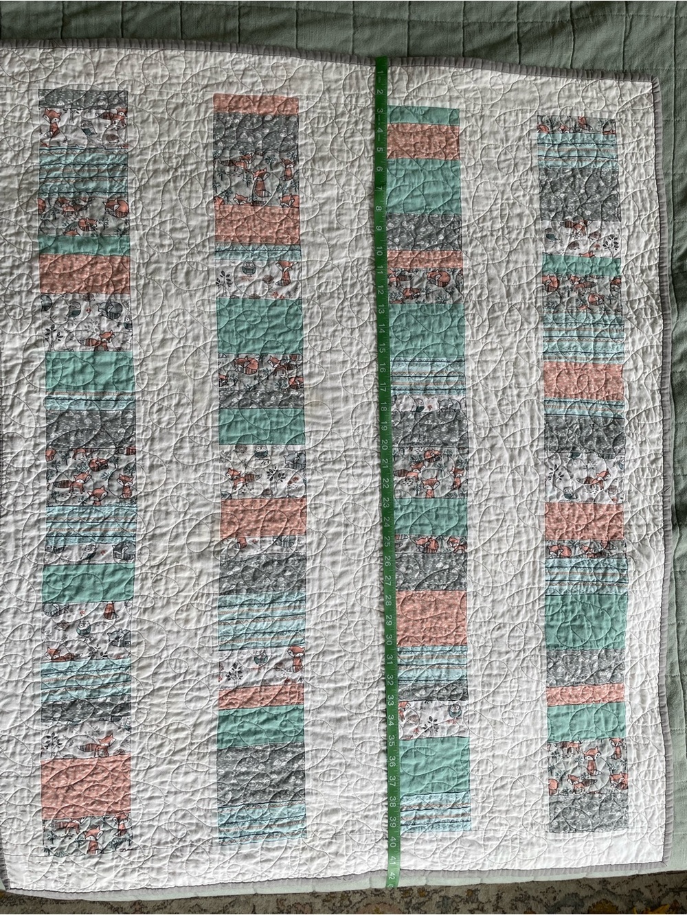 Handmade Baby Quilt | Heirloom Woodland Nursery Crib Quilt Cotton - Picture 2 of 6